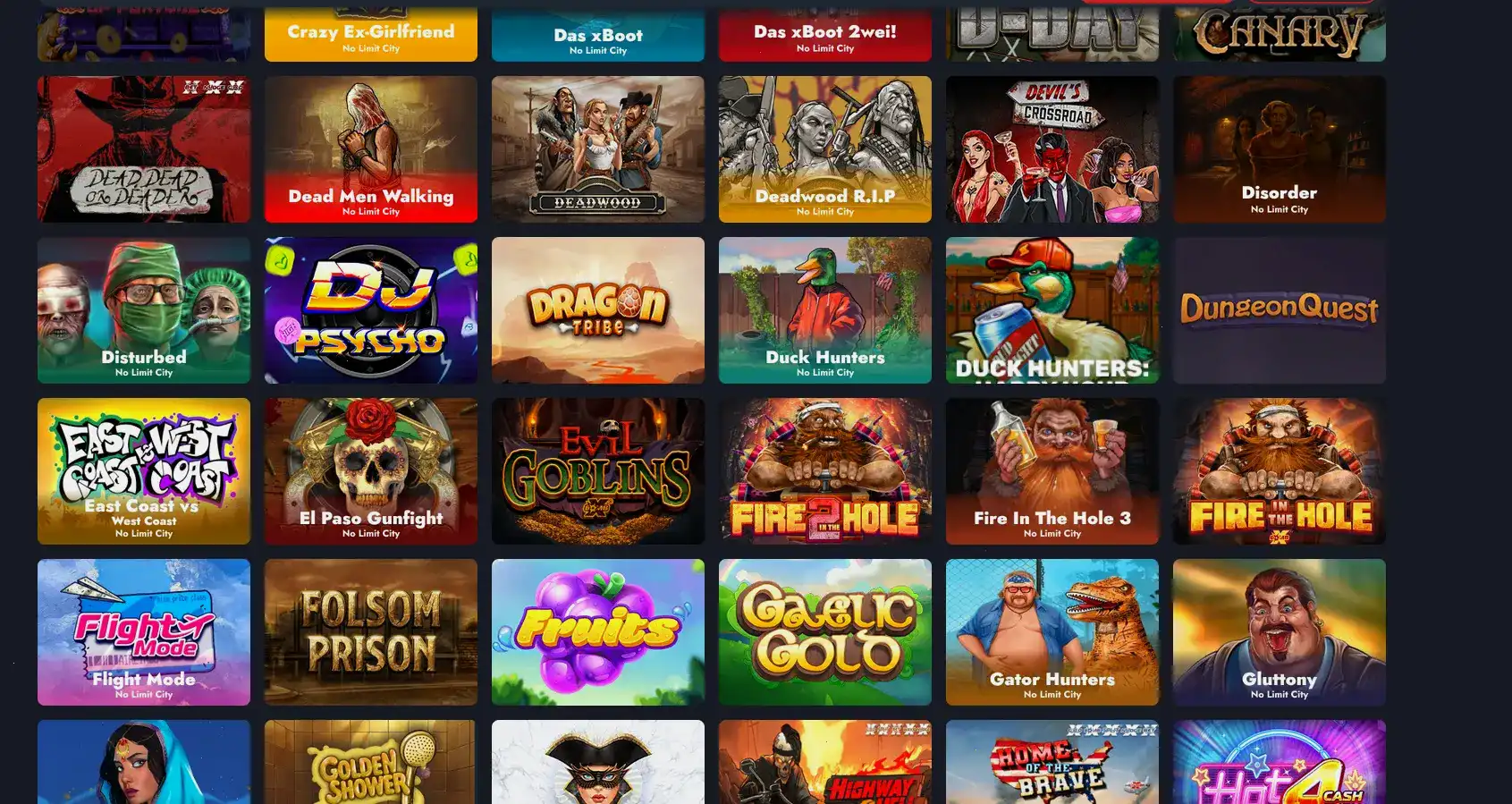 Игровой интерфейс Calibry Casino на экране ноутбука